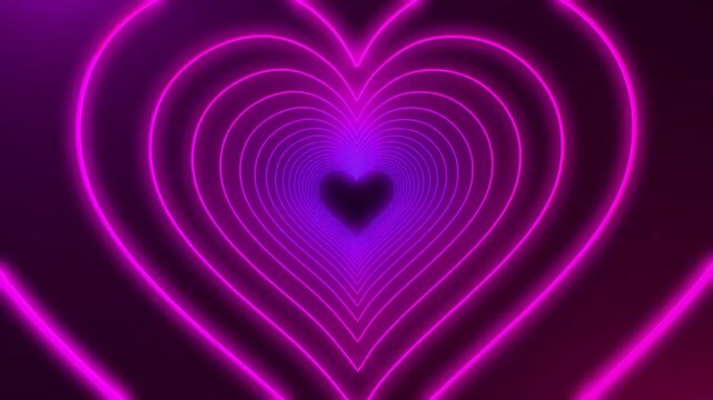  Neon Light Heart Tunnel Motion Background 4K VJ Loops.