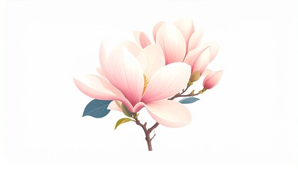 Fototapeta premium Soft pastel magnolia blossoms glowing with gentle spring elegance