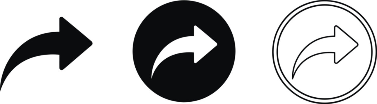 Curved Arrow Icons Collection Vector Symbols