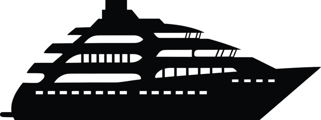 Luxury Yacht Silhouette Boat Vector