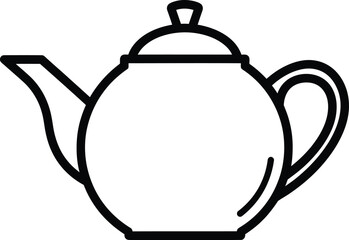 Teapot Kitchen Outline Vector Illustration