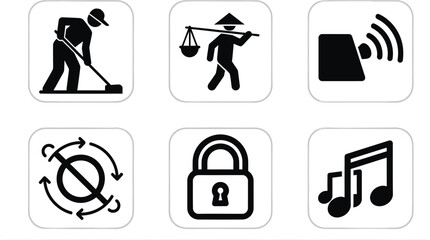 Mobile App Interface Icons Set Vector Illustration