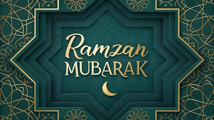 Elegant Ramzan Mubarak Celebration Greeting Card, Festive Islamic Design, Spiritual Occasion, Sacred Tradition, AI Generated
