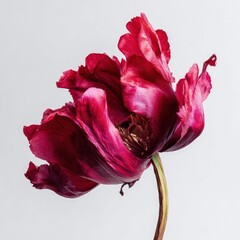 Dramatic Deep Red Tulip Closeup