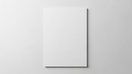 Blank white book cover on a gray background