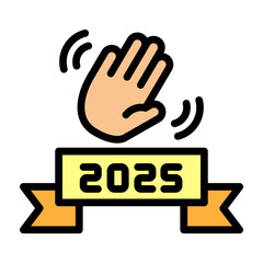 Fototapeta premium Goodbye Old Year Vector Filled Icon Design