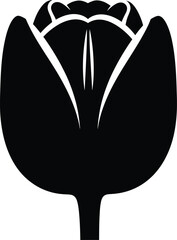 Tulip Bud Flower Silhouette Vector Illustration