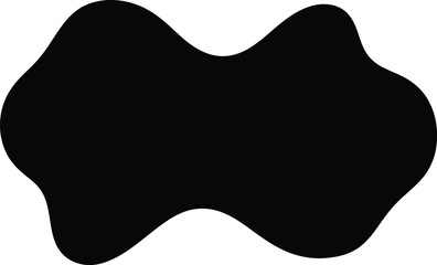 Abstract Black Organic Blob Shape Vector Illustration