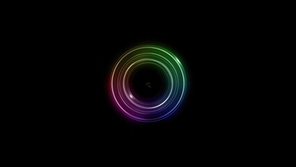 Rotating rainbow spectrum ring light abstract background