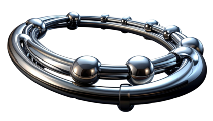 Shiny, curved metallic rod with rounded nodes; isolated on black, technical or mechanical isolated on solid white background5