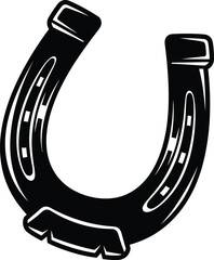 Horseshoe Lucky Symbol Vintage Vector Illustration
