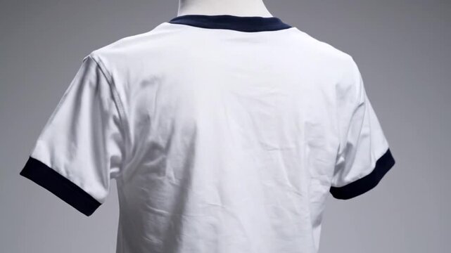 White Ringer T-Shirt on Mannequin Display.