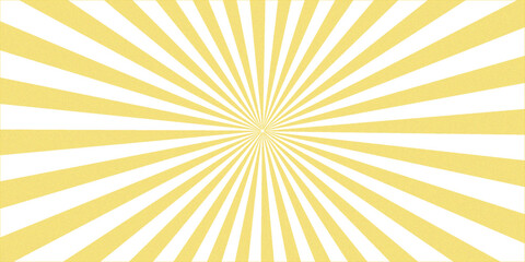 Yellow vector sunburst design with bright orange radial light rays and warm summer sunbeams © ayaat