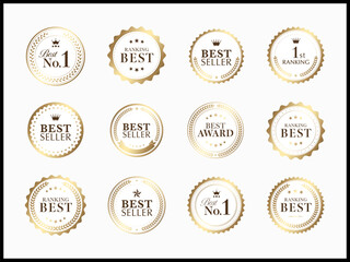 月桂樹ランキングメダルのゴールドバナーセット