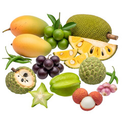 Assorted tropical fruits display