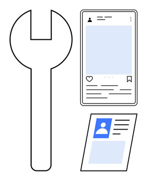 Digital profile management concept. Digital solutions enhance social media profiles and optimize online visibility. Digital tools streamline social media optimization. Applications in branding