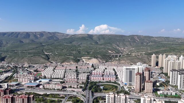 Xining Skyline Aerial View - Northwestern China Urban Landscape