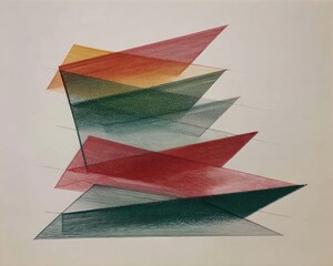 Abstract Geometric Pattern Design with Multicolor Triangles