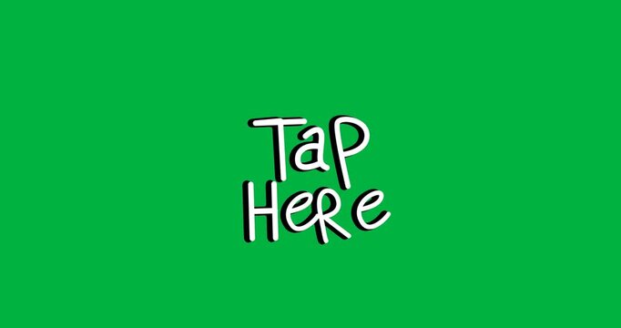 Call-to-action Tap Here graphic floating in frame, with hand-drawn lines on transparent background