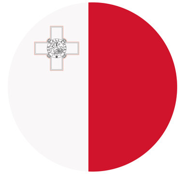 button flag of Malta icon vector illustration sign 