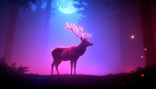 deer in the forest - Powered by Adobe
