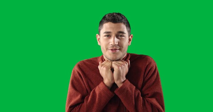 Hipster shivering on alpha channel