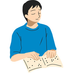 World Braille Day Man Reading Braille