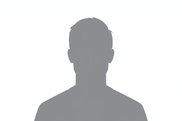 Simple gray silhouette of a man with short hair