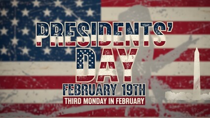 Presidents day logo with patriotic