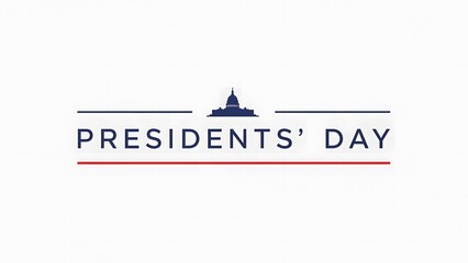 Presidents day logo with capitol building silhouette