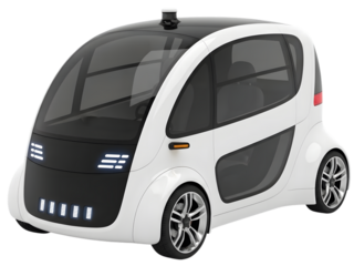 Modern autonomous electric vehicle, showcasing futuristic transport design and sustainable mobility solutions for urban