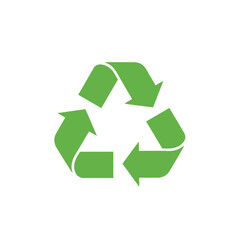 Obraz premium Green recycling symbol with arrows.