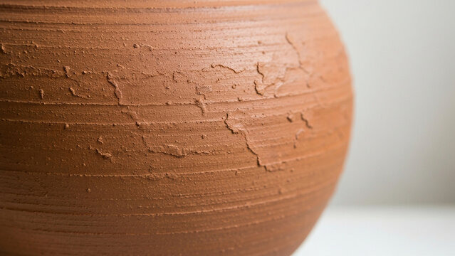 Organic clay pottery background with warm earthy texture and soft light, ideal for handmade, artisan, sustainable lifestyle, wellness and natural product branding.
