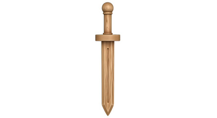 Wooden toy sword for childrens play isolated on transparent background