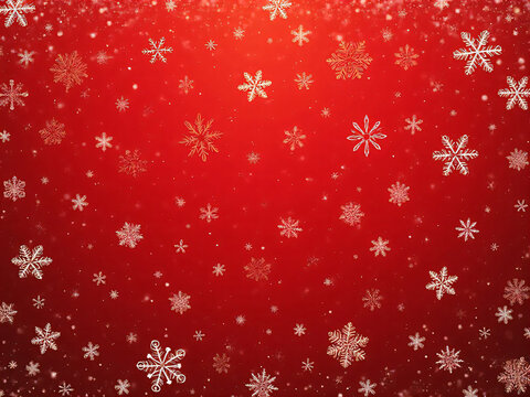 HD subtle white snowflake pattern on vibrant red background - Powered by Adobe