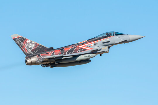 Eurofighter Typhoon de la fuerza a&eacute;rea austriaca en los ejercicios Tiger Meet de la OTAN en Beja.