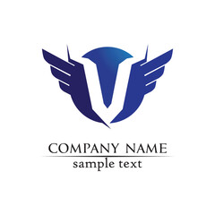 Falcon Wings Logo Template vector icon logo design app