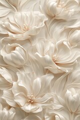 Delicate Floral Pattern In Cream And White