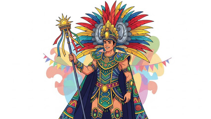 Fototapeta premium Ancient Culture Royalty Illustration: An illustrated representation of a royal figure from an ancient culture.