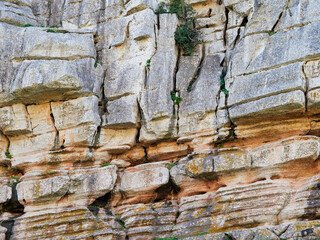 Karst landscape. It is a limestone relief that emerged from the sea, with whimsical formations, limestone pavements and towers. Canuto de la Utrera, Malaga, Andalucia, Spain. 