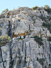 Karst landscape. It is a limestone relief that emerged from the sea, with whimsical formations, limestone pavements and towers. Canuto de la Utrera, Malaga, Andalucia, Spain. 