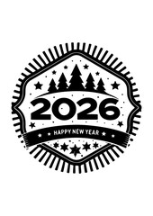 2026 Happy New Year Badge Emblem