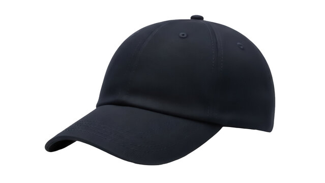 Navy blue baseball cap PNG isolated on transparent background, classic casual headwear for sports and everyday fashion