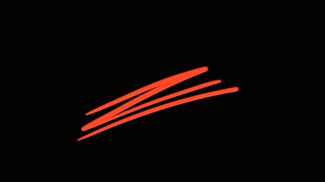 Adding a bold touch of energy and emphasis to the frame! Keywords: scribble, red, lines, abstract, brush stroke, animation, emphasis, highlight, underline, mark, rough, artistic, texture, hand-drawn, 