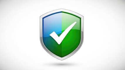 Secure protection shield with checkmark symbol