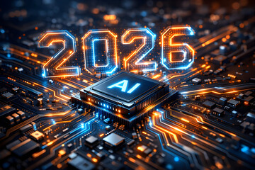 Advanced artificial intelligence system visualization with digital overlays, glowing data streams, and futuristic design representing next-generation AI technology.