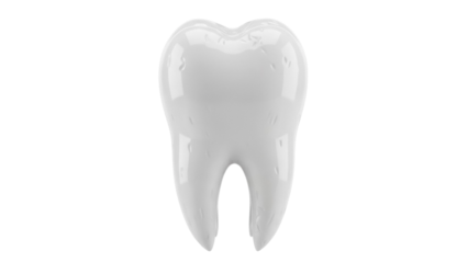 Realistic molar tooth isolated PNG on transparent background, dental care and oral hygiene concept for medical and educational use