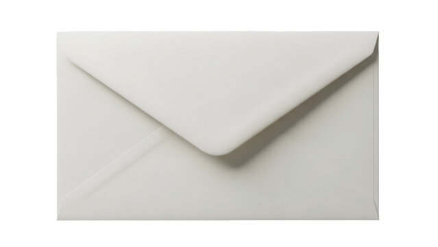 Blank white envelope isolated PNG on transparent background, stationery for sending letters and invitations, mailing supply