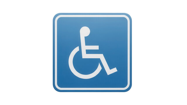 Handicap symbol PNG isolated on transparent background, accessibility icon for disabled persons and wheelchair access signage