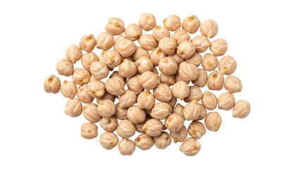 Pile of beige chickpeas isolated PNG, healthy legume food ingredient for cooking and vegetarian recipes on transparent background
